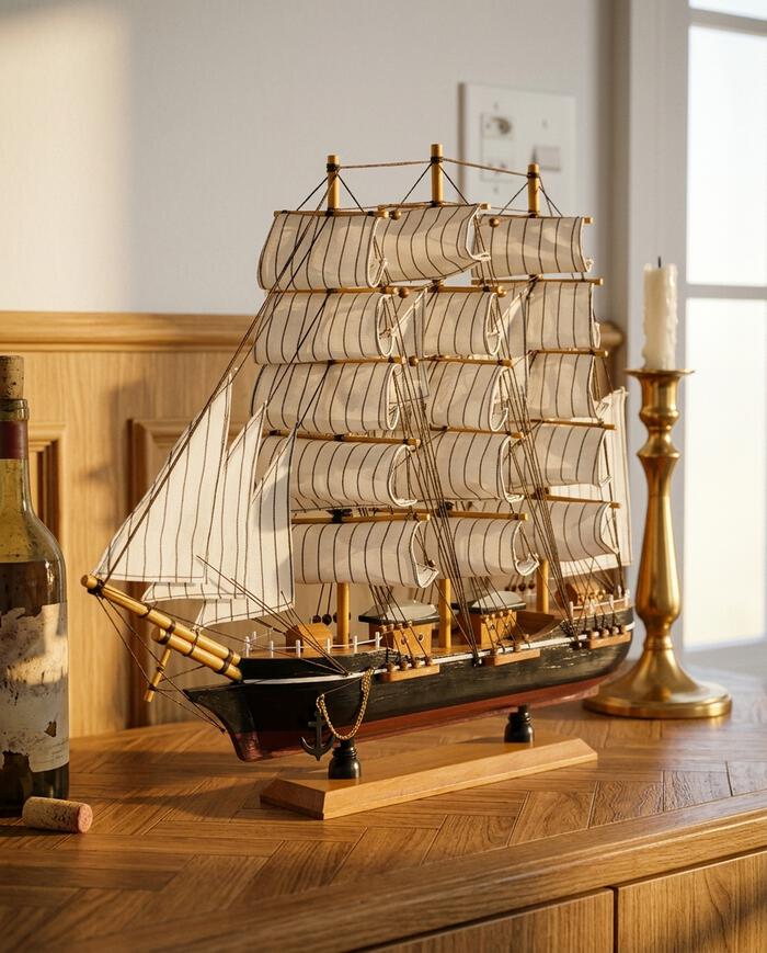 Barco Decorativo Velaris Branco e Marrom - image 1