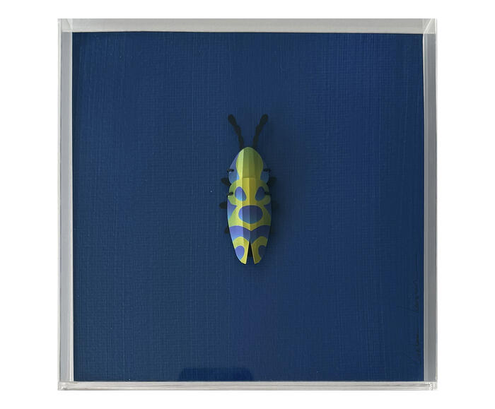 Quadro Besouro Azul Marinho 3D - 20x20 cm - image 0