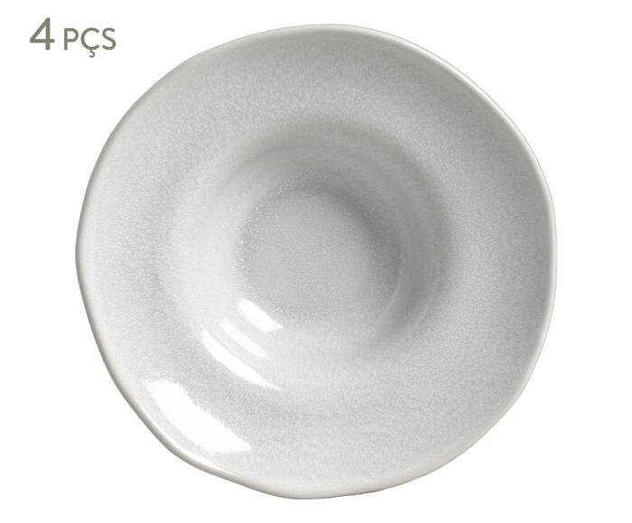 Jogo de Pratos para Massa Org&acirc;nico Luz Branco Acinzentado - image 0