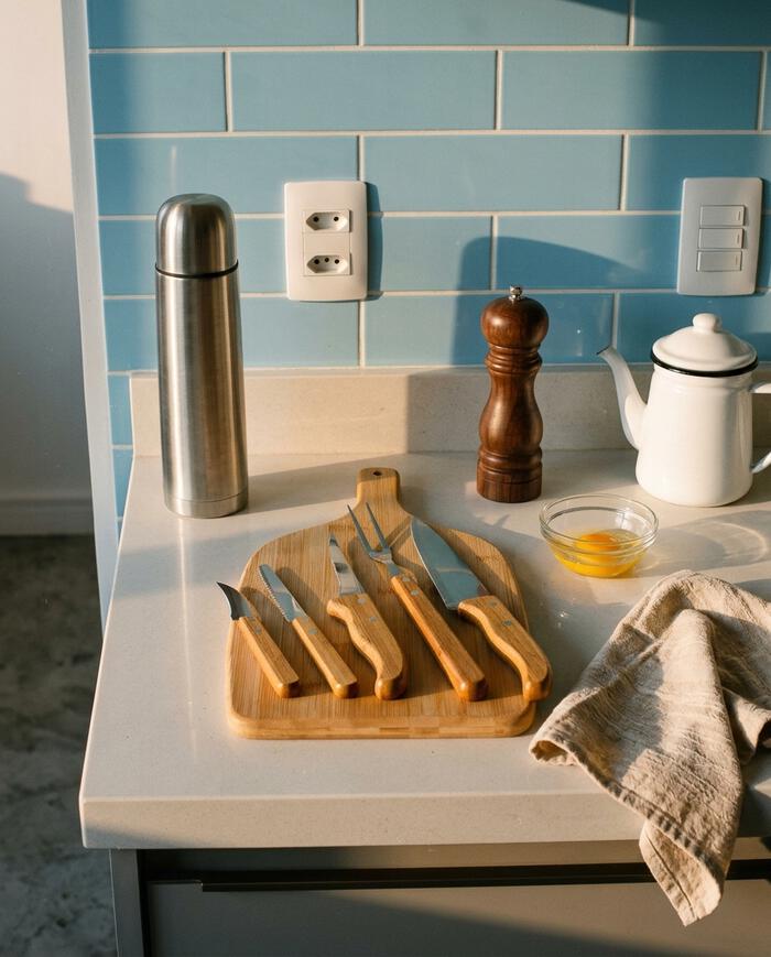Jogo de Utens&iacute;lios para Cozinha em Inox E Bambu Saverio Tools image number 3