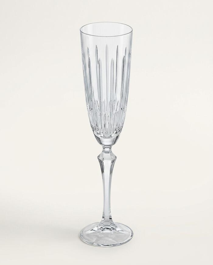 Ta&ccedil;a para Champanhe em Cristal Elizabeth Lapidada image number 2