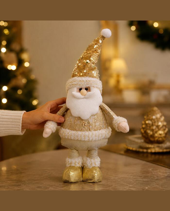 Papai Noel Decorativo em P&eacute; Encanto Dourado image number 2