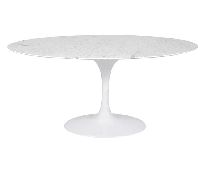 Mesa Saarinen Oval Carrara Base Branca - image 1
