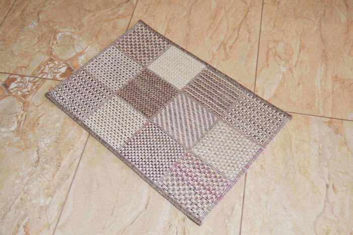 Capacho Look Jacquard Mosaico - Marrom e Bege image number 2