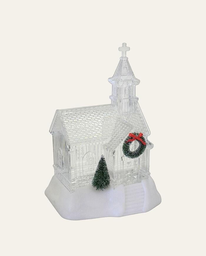Igreja Natalina com Luz Glitter image number 0