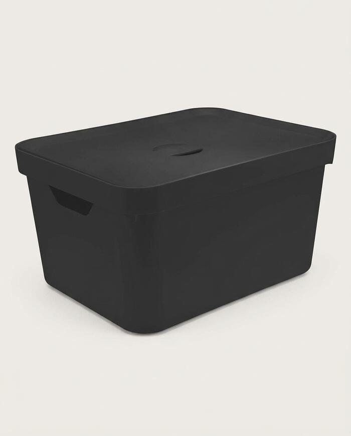 Caixa Organizadora Cube com Tampa Preto - image 0