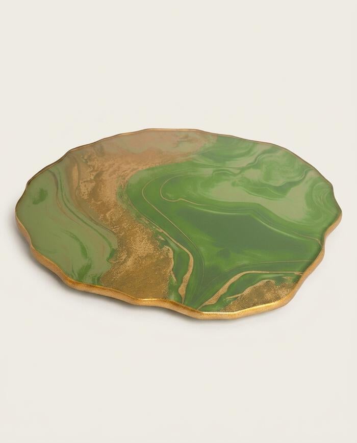 Centro de Mesa Redondo Grande Stone Quartzo Verde - image 1