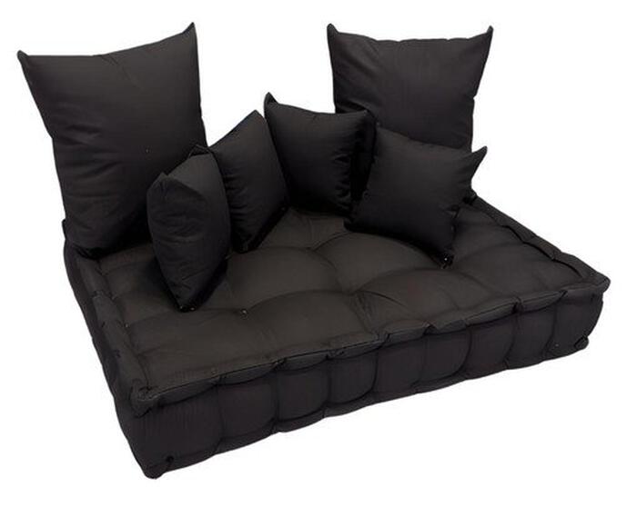 Futon Turco com Almofadas preto - image 1