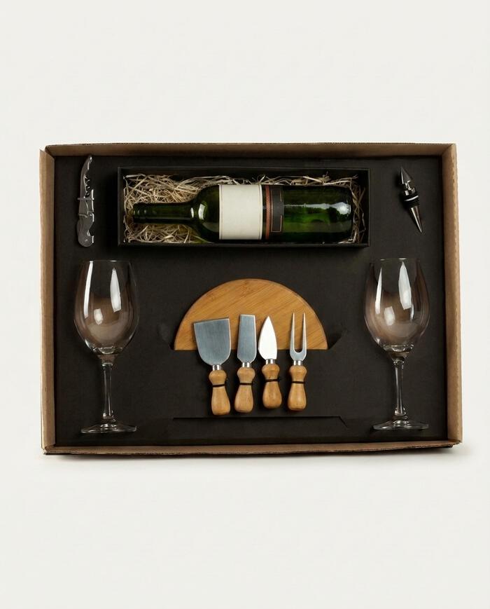 Jogo para Servir Queijo E Vinho em Bambu Samara - image 0