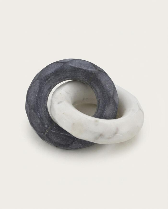 Adorno Elos em M&aacute;rmore - Azul e Branco - image 0