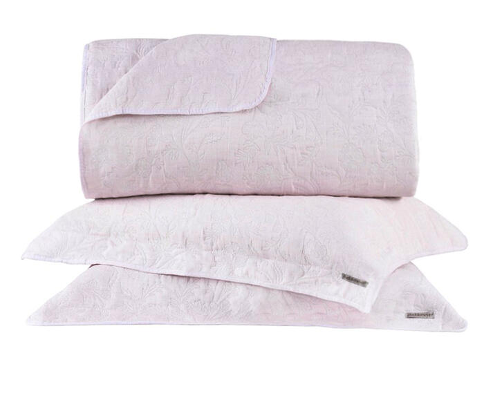 Jogo de Cobre-Leito Hanna Jacquard Rosa - image 0