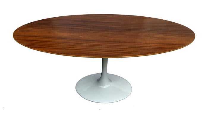 Mesa Saarinen Oval Imbuia Base Branca - image 0