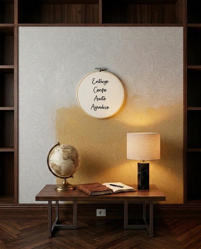 Bordado Decorativo "Entrego, Confio, Aceito e Agrade&ccedil;o" image number 4