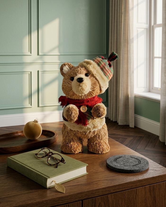 Urso Natalino Decorativo Marrom image number 4