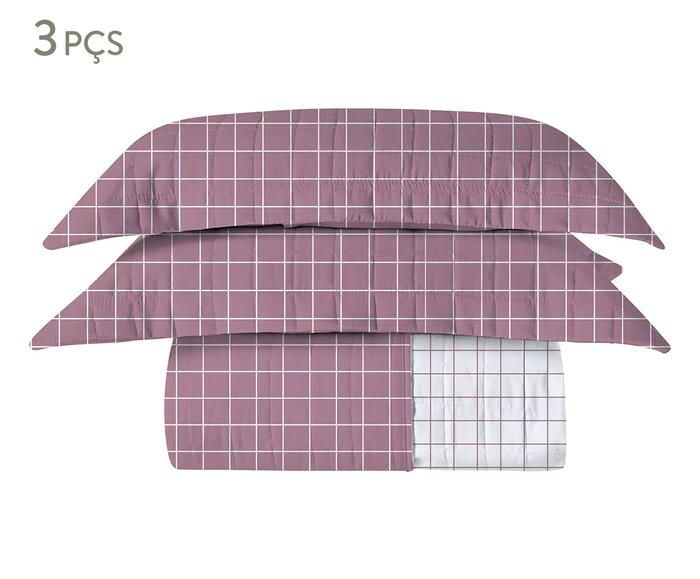 Jogo de Cobre-Leito Prime Grid Rose 200 Fios - image 1