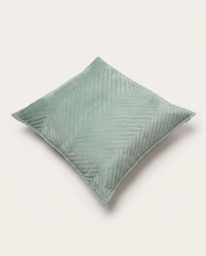 Almofada em Veludo Zig Zag Verde &Aacute;gua - image 1