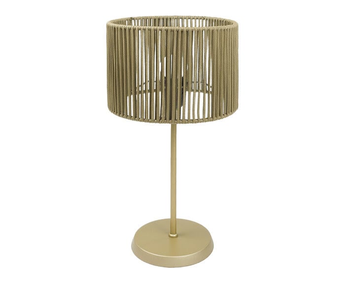 Abajur Dourado com C&uacute;pula Cil&iacute;ndrica Corda N&aacute;utica Rami Bivolt - image 0