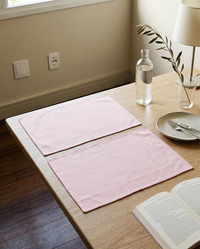 Jogo de Lugar Americano Cotton Rosa image number 3