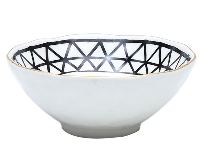 Bowl em Porcelana Sam - Branco e Preto - image 1