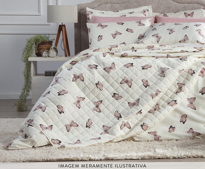 Capa Duvet Essencialle Borboletas Branco image number 3