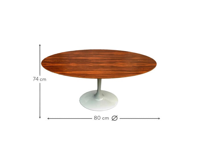 Mesa Saarinen Oval Pau Ferro Base Branca image number 3