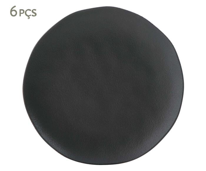 Jogo de Pratos Raso Org&acirc;nico Preto Matte Preto - image 0