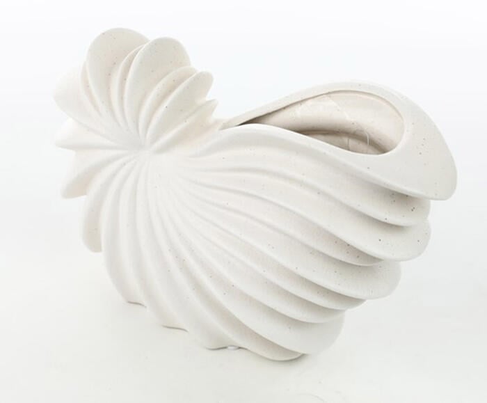 Vaso Decorativo Concha Branco Fosco - image 1