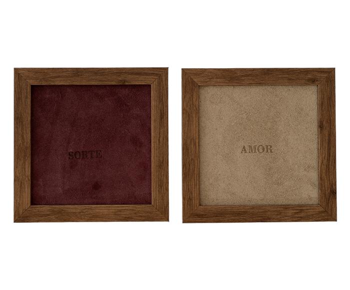 Jogo de Quadros "Alegria e Amor" Vinho e Off-White - image 0