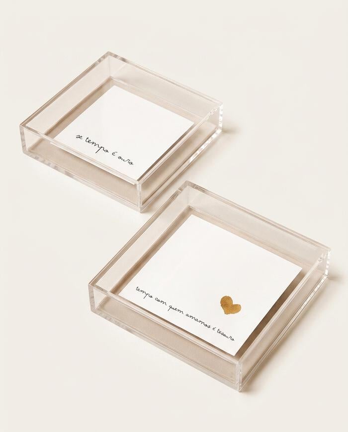 Quadro em Acr&iacute;lico "Dupla de Quadros Acr&iacute;licos Se Tempo &Eacute; Ouro" - image 1