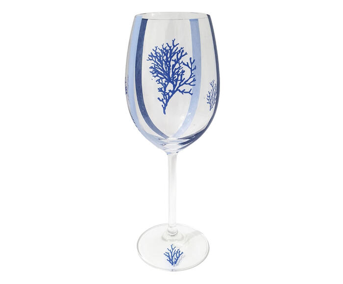 Ta&ccedil;a em Cristal para Vinho Tinto - Coral e Azul - image 0