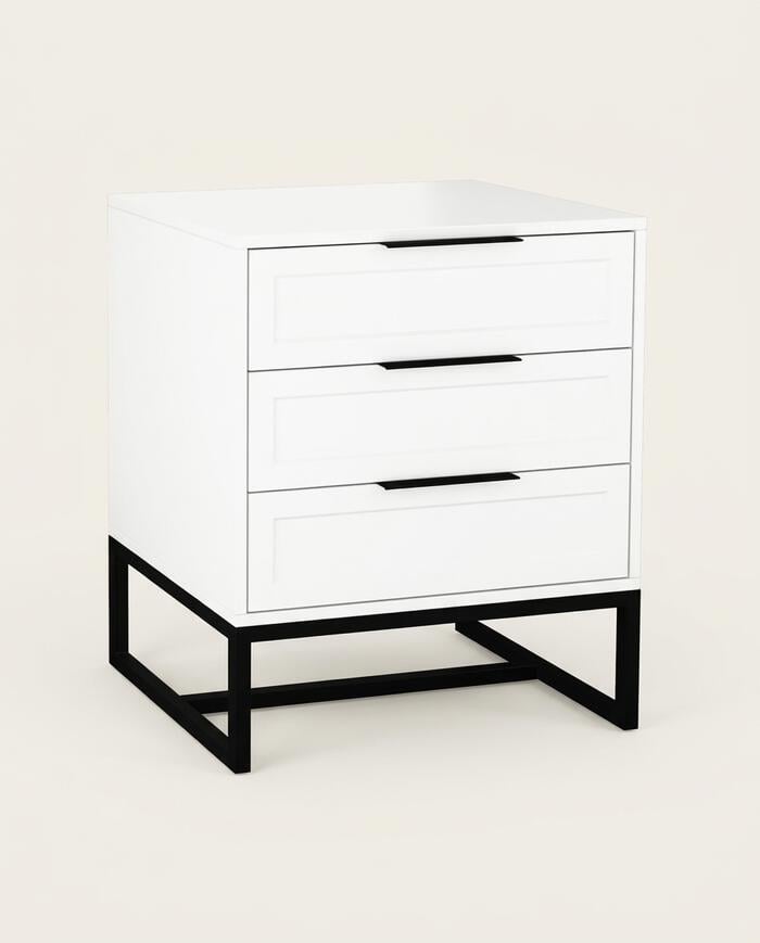 Mesa de Cabeceira Asine Branco e Preto - image 0