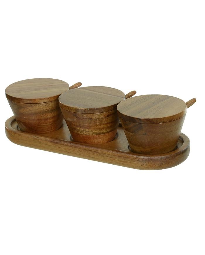 Jogo de Porta-Mantimento com Suporte Iara Marrom image number 3