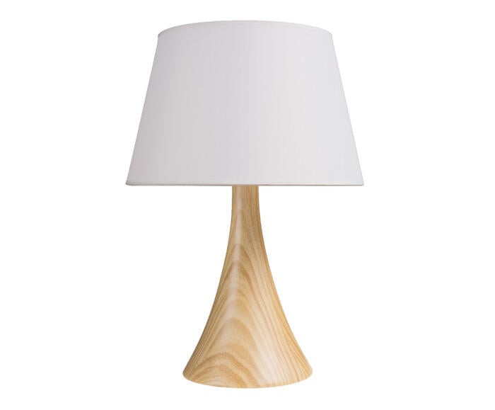 Abajur Isa Madeira Natural C&uacute;pula Off White - image 0