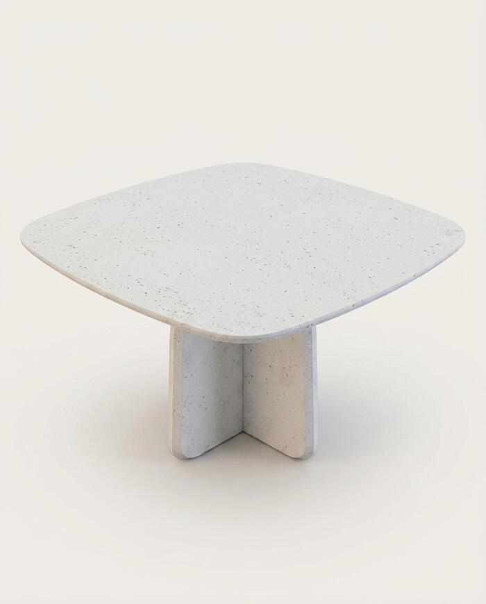 Mesa de Jantar Quadrante com Tampo P&eacute;treo Branco - image 1