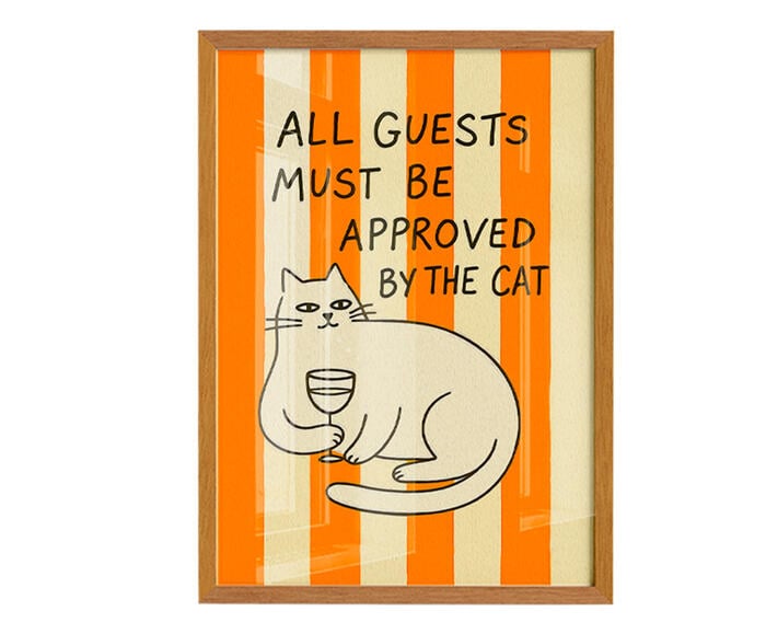 Quadro Cat com Moldura Marrom - image 0