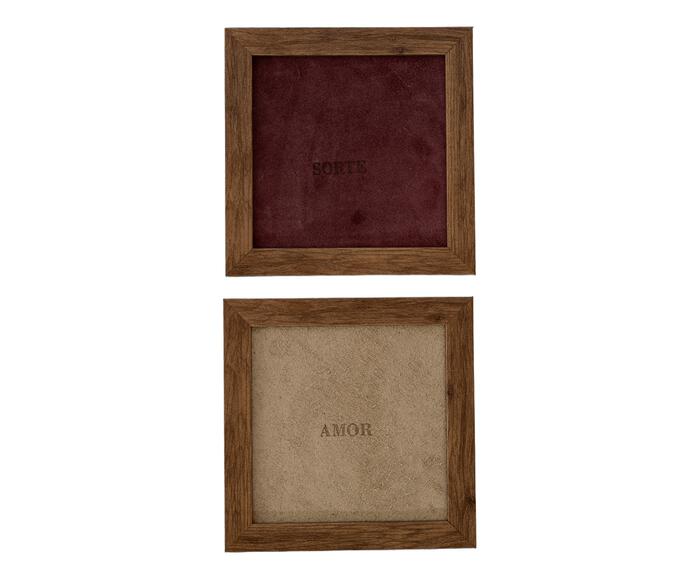 Jogo de Quadros "Alegria e Amor" Vinho e Off-White - image 1