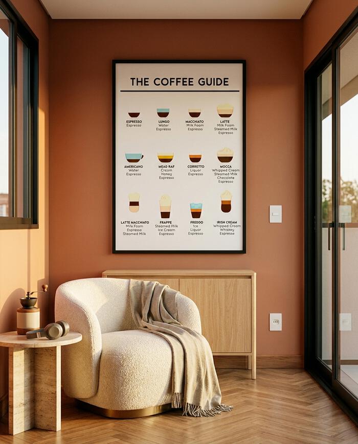 Quadro The Coffee Guide com Moldura Preta - image 1