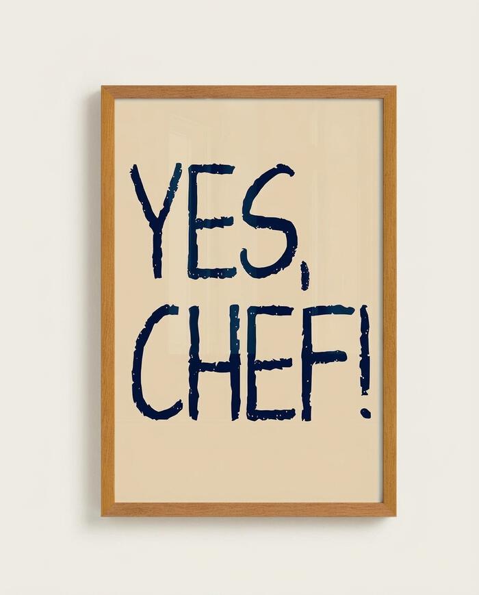 Quadro Yes Chef com Moldura em Madeira - image 0
