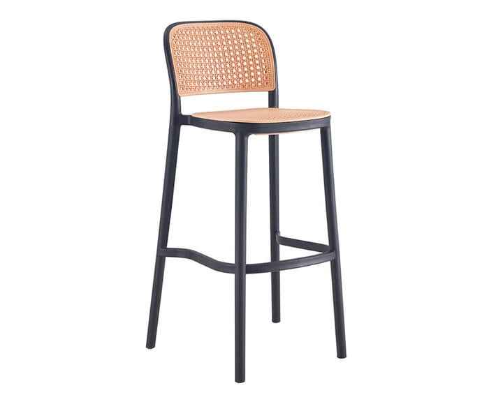 Banqueta Lia com Encosto Preta - image 0