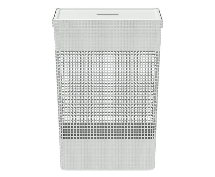 Cesto de Roupas com Tampa Grid Branco - image 0