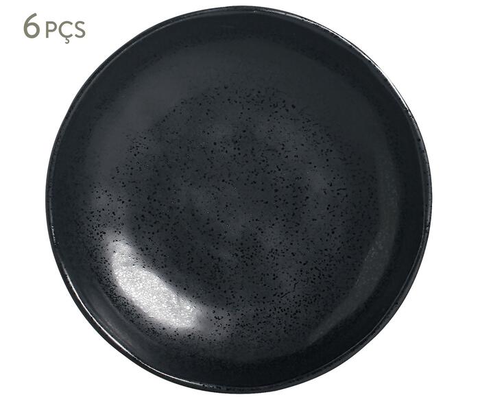 Jogo de Pratos Fundo Bio Eclipse Preto - 22,5cm - image 1
