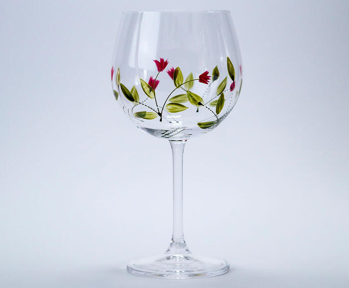 Ta&ccedil;a para Gin em Cristal Pink Flower image number 2