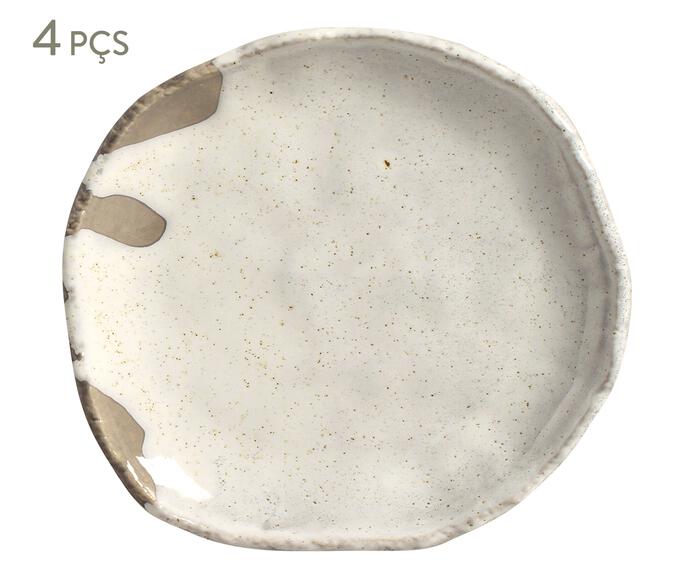 Jogo de Pratos para Sobremesa Eco Stone Pampa Branco - image 0