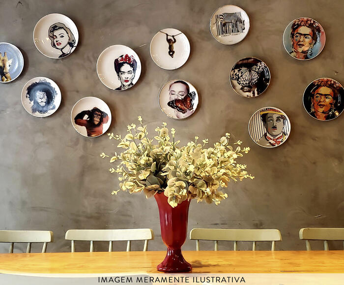 Prato de Porcelana Marilyn Red&Blue Classic image number 8