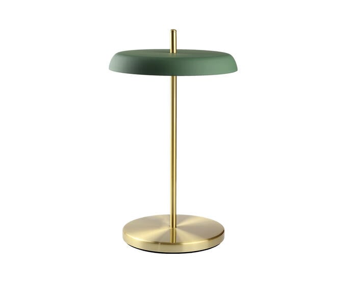 Lumin&aacute;ria de Mesa Dalu Verde e Dourado Escovado - Bivolt - image 1