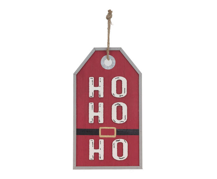 Placa para Pendurar Ho Ho Ho - Vermelha - image 0