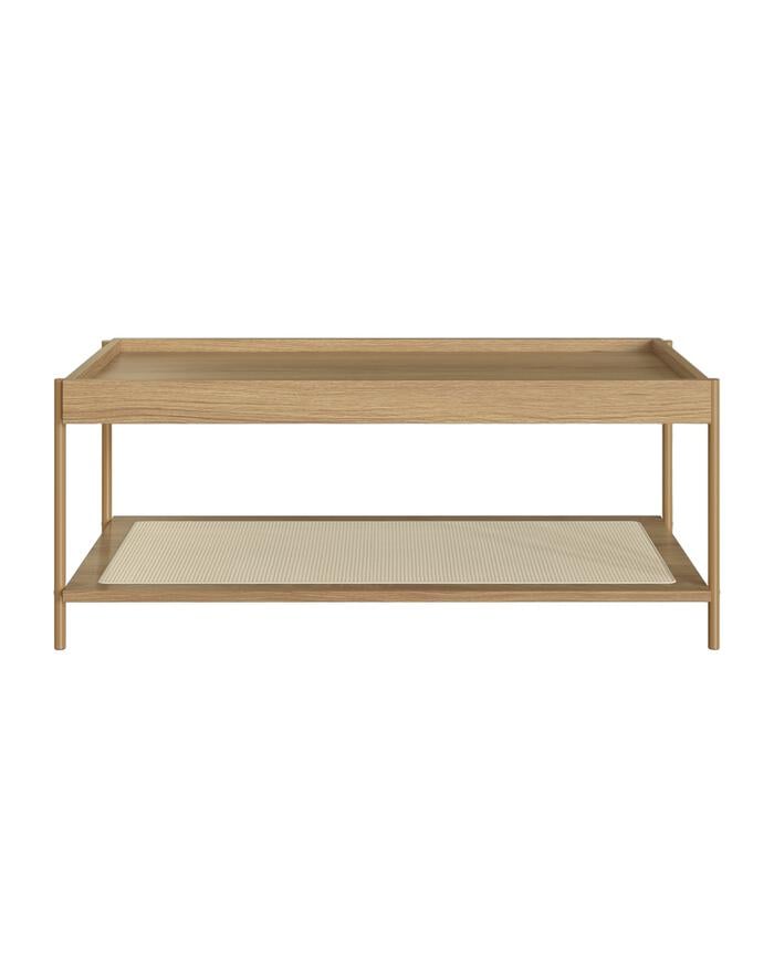 Mesa de Centro Retangular com Prateleira Tela Oslo Hanover e Dourado - image 0