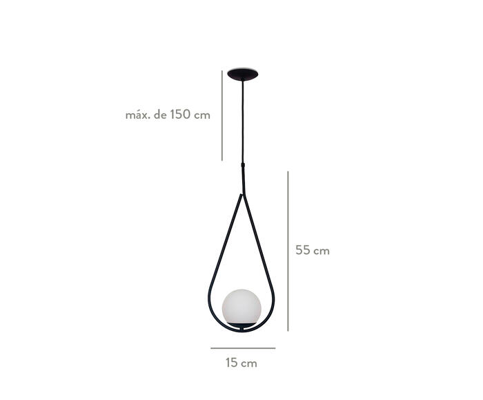 Pendente Gota Preto  - Bivolt image number 2