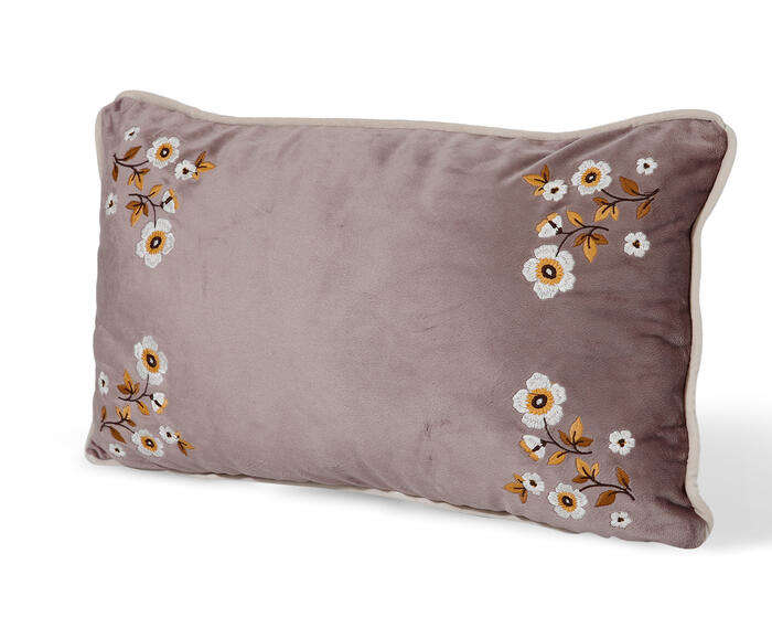 Capa de Almofada Bordada Lina Rosa Acizentado image number 3