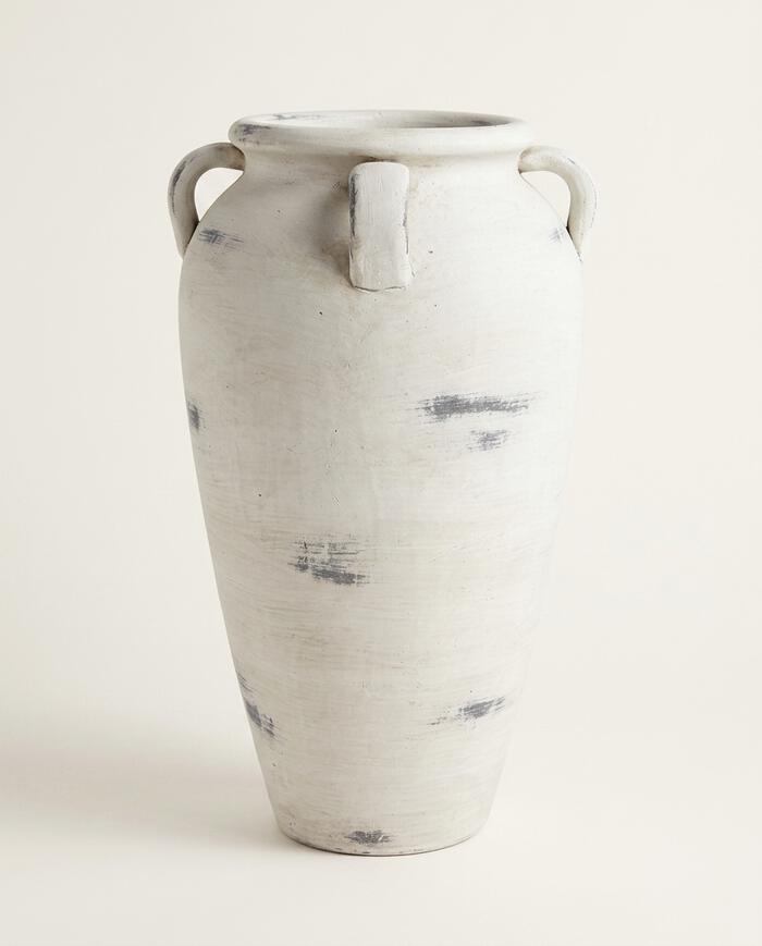 Vaso em Cer&acirc;mica R&uacute;stico VIII Branco - image 0
